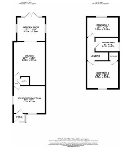 Floorplan of 2 bedroom End Terrace House for sale, Damson Drive, Nantwich, Cheshire, CW5