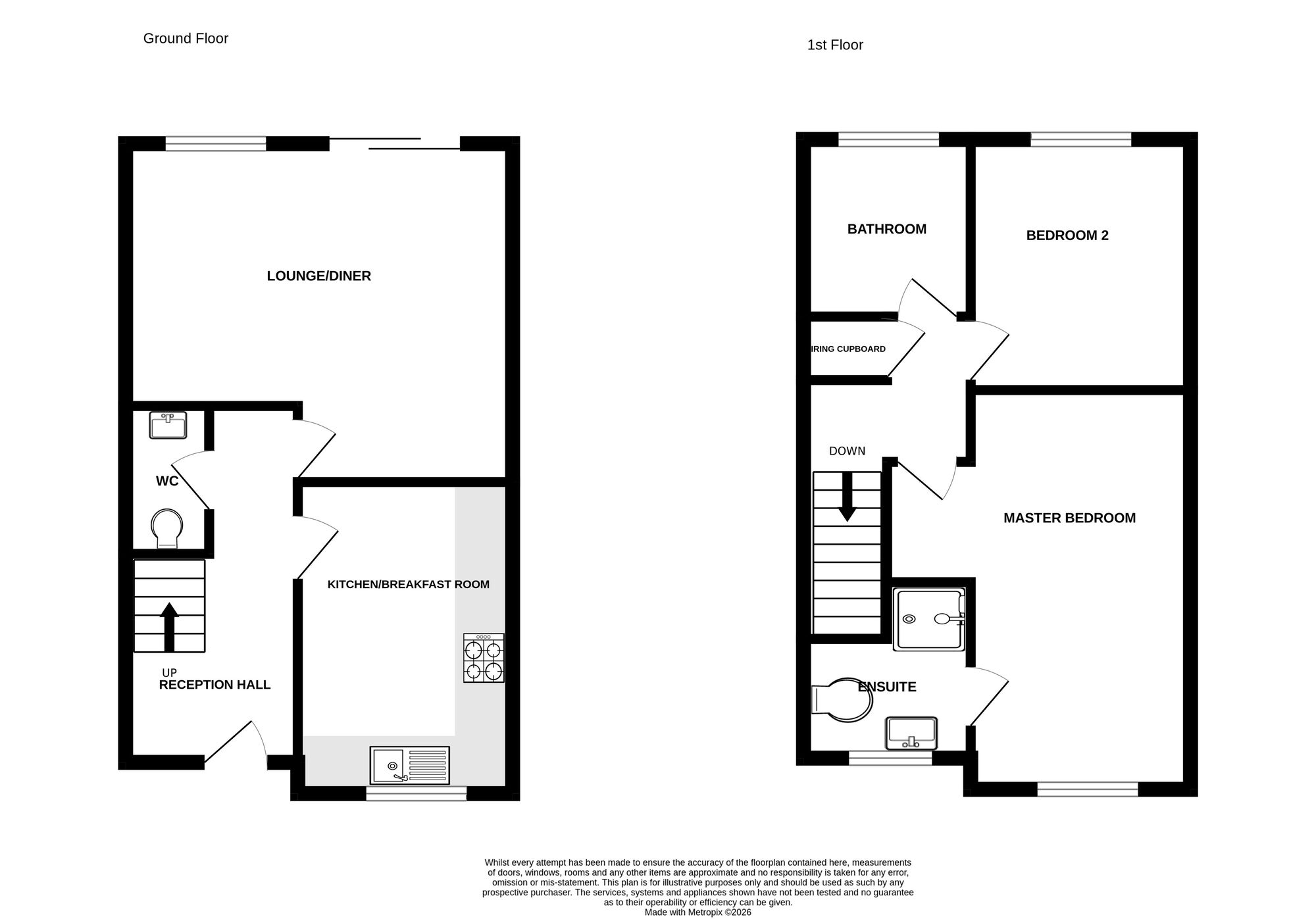 Floorplan of 2 bedroom Mid Terrace House for sale, Talbot Way, Nantwich, Cheshire, CW5