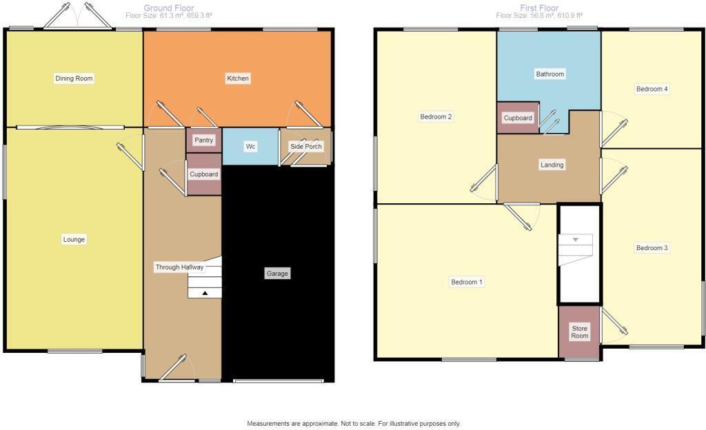 Floorplan of 4 bedroom Detached House for sale, White Hart Lane, Wistaston, Cheshire, CW2