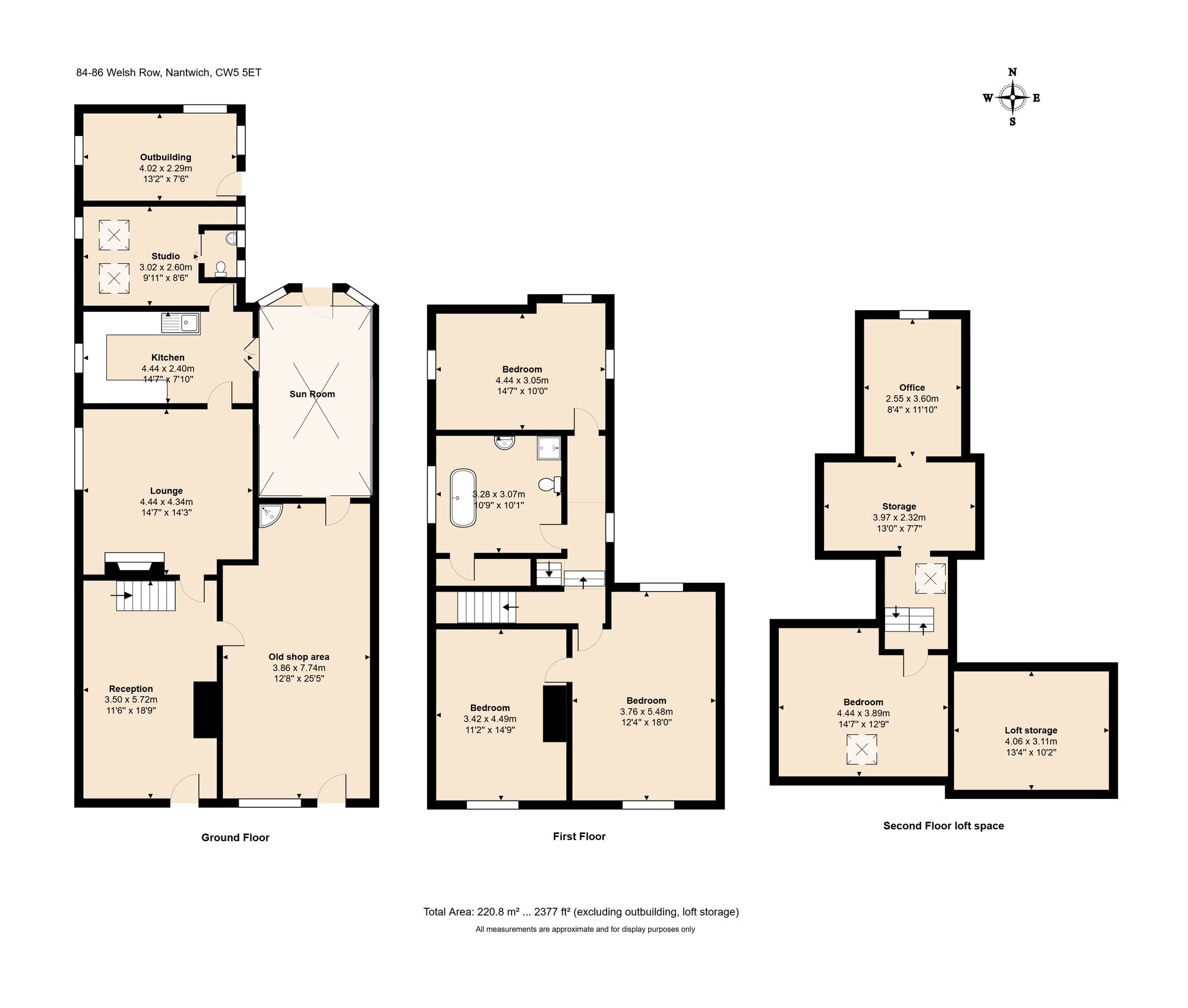 Floorplan of 4 bedroom Mid Terrace House for sale, Welsh Row, Cheshire, CW5