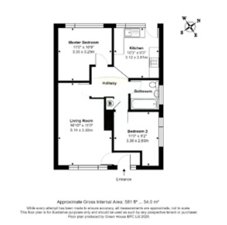 Floorplan of 2 bedroom Semi Detached Bungalow for sale, Stock Lane, Wybunbury, Cheshire, CW5