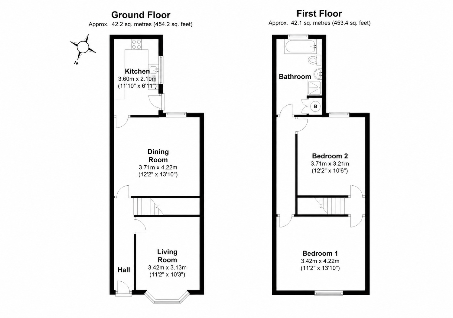 Floorplan of 2 bedroom Mid Terrace House for sale, Park View, Nantwich, Cheshire, CW5