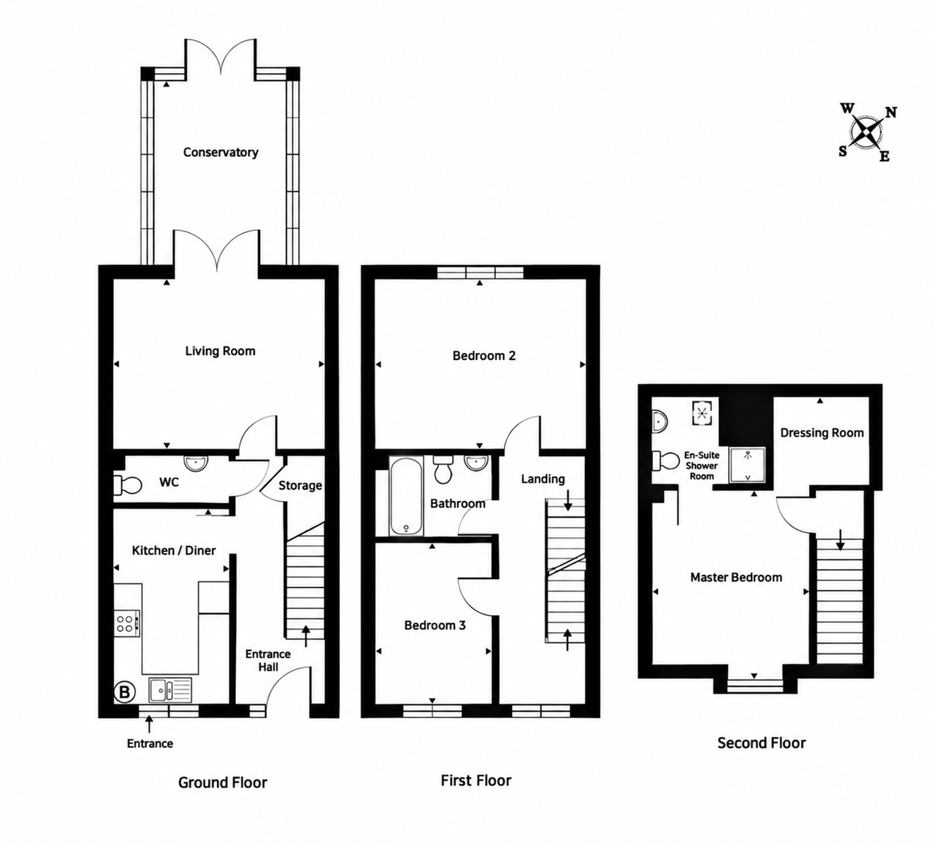 Floorplan of 3 bedroom End Terrace House for sale, Imperial Court, Nantwich, Cheshire, CW5