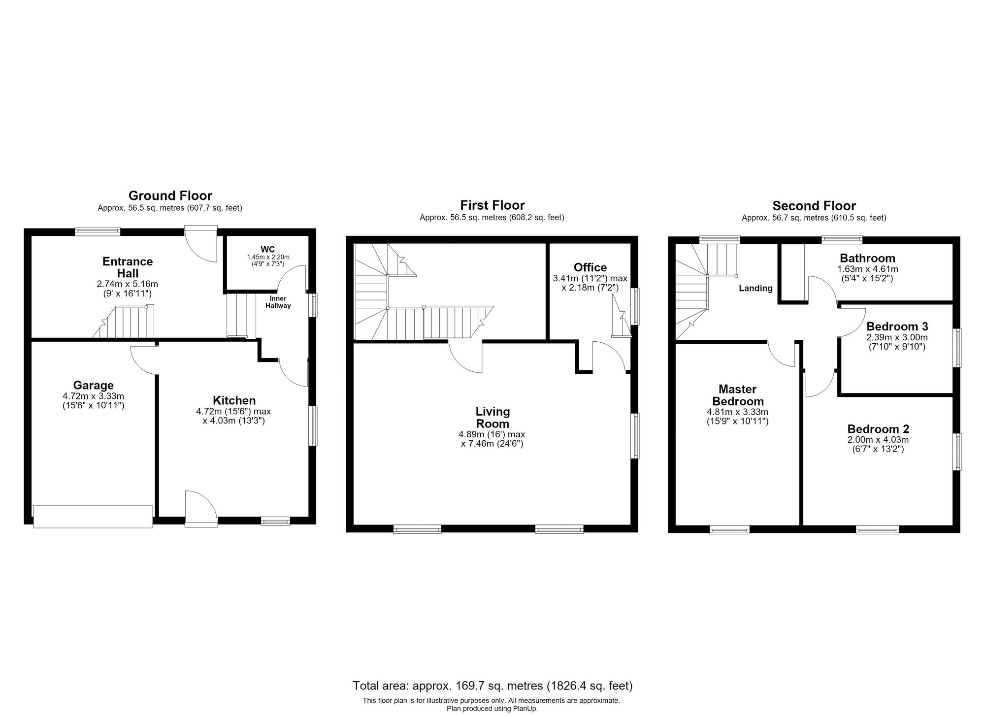 Floorplan of 3 bedroom Semi Detached House for sale, Monks Lane, Nantwich, Cheshire, CW5