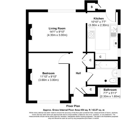 Floorplan of 1 bedroom Flat for sale, Cope Avenue, Nantwich, Cheshire, CW5