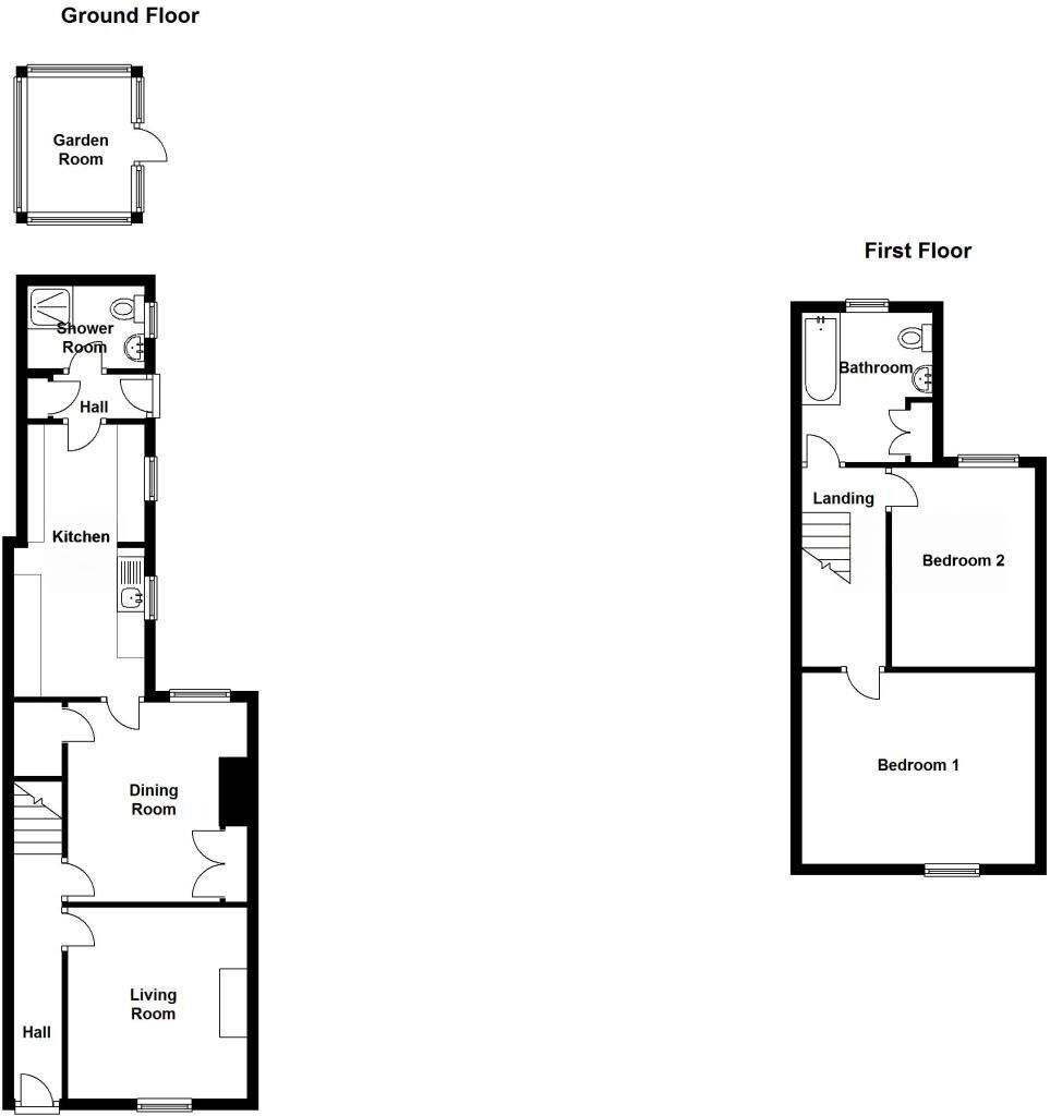 Floorplan of 2 bedroom Mid Terrace House for sale, South Crofts, Nantwich, Cheshire, CW5