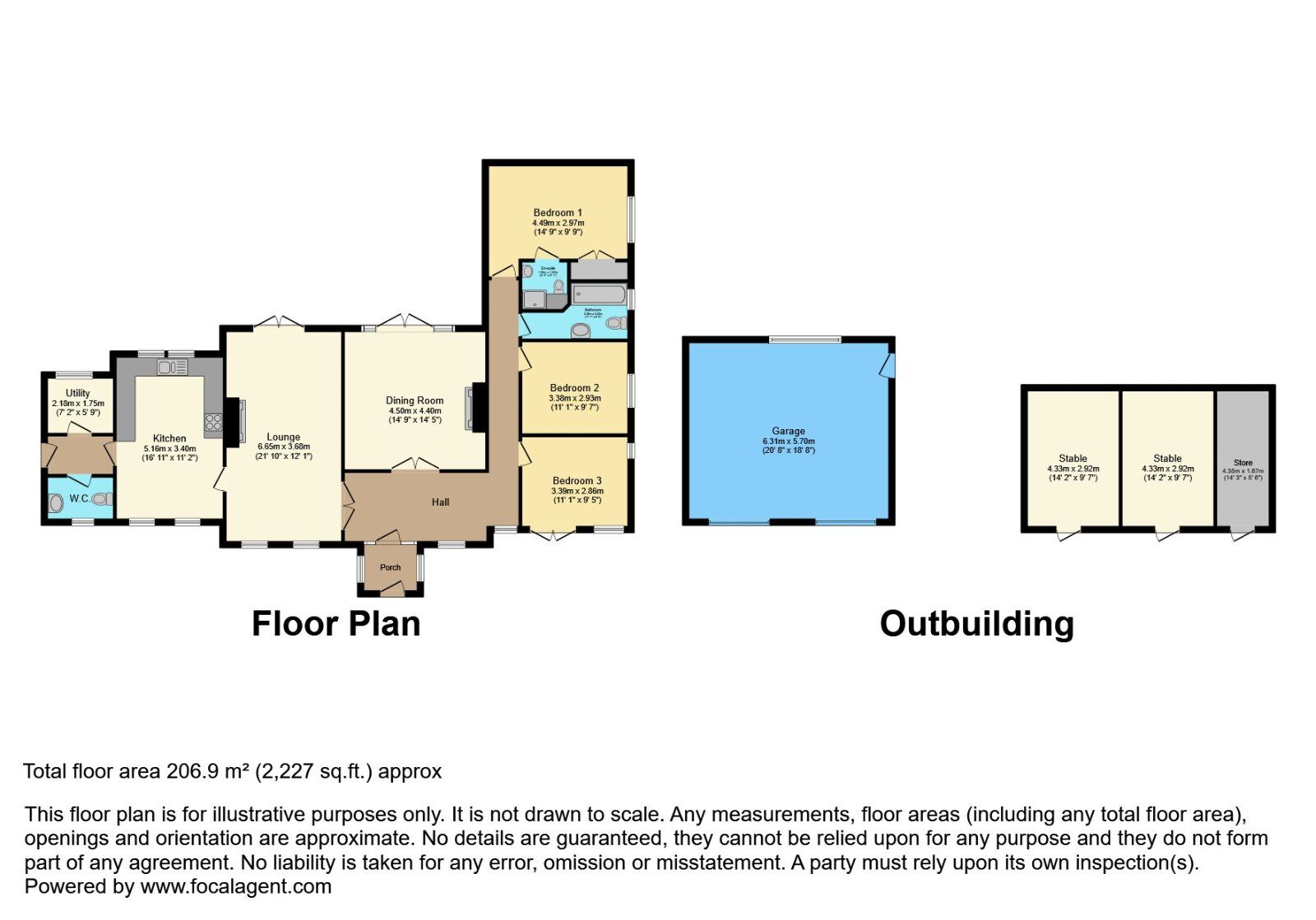 Floorplan of 3 bedroom Detached Bungalow for sale, Glastry Road, Kircubbin, County Down, BT22