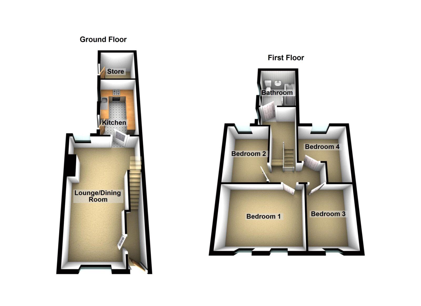 Floorplan of 4 bedroom Mid Terrace House for sale, Marquis Street, Newtownards, County Down, BT23