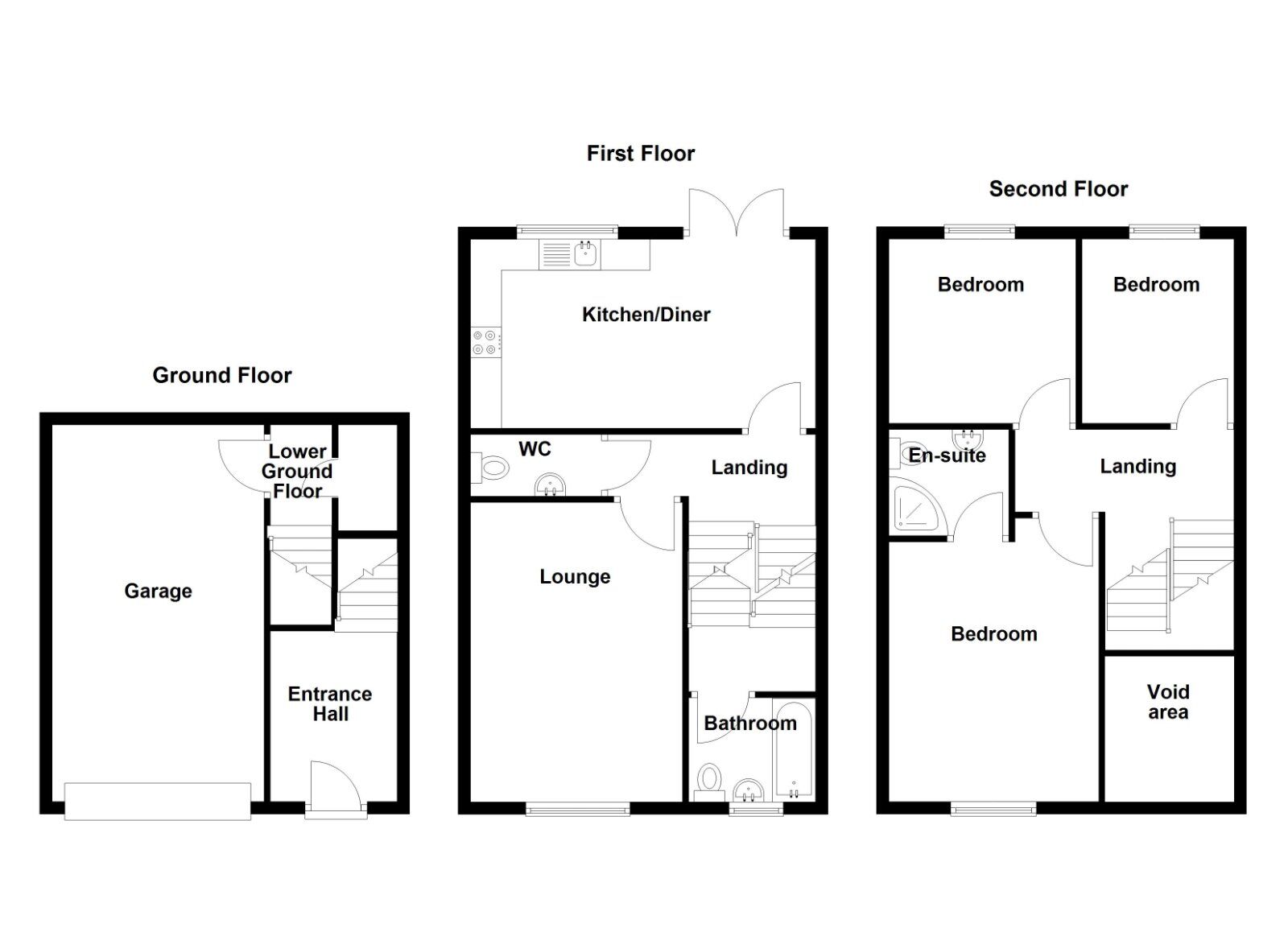 Floorplan of 3 bedroom Semi Detached House for sale, River Hill Park, Newtownards, County Down, BT23