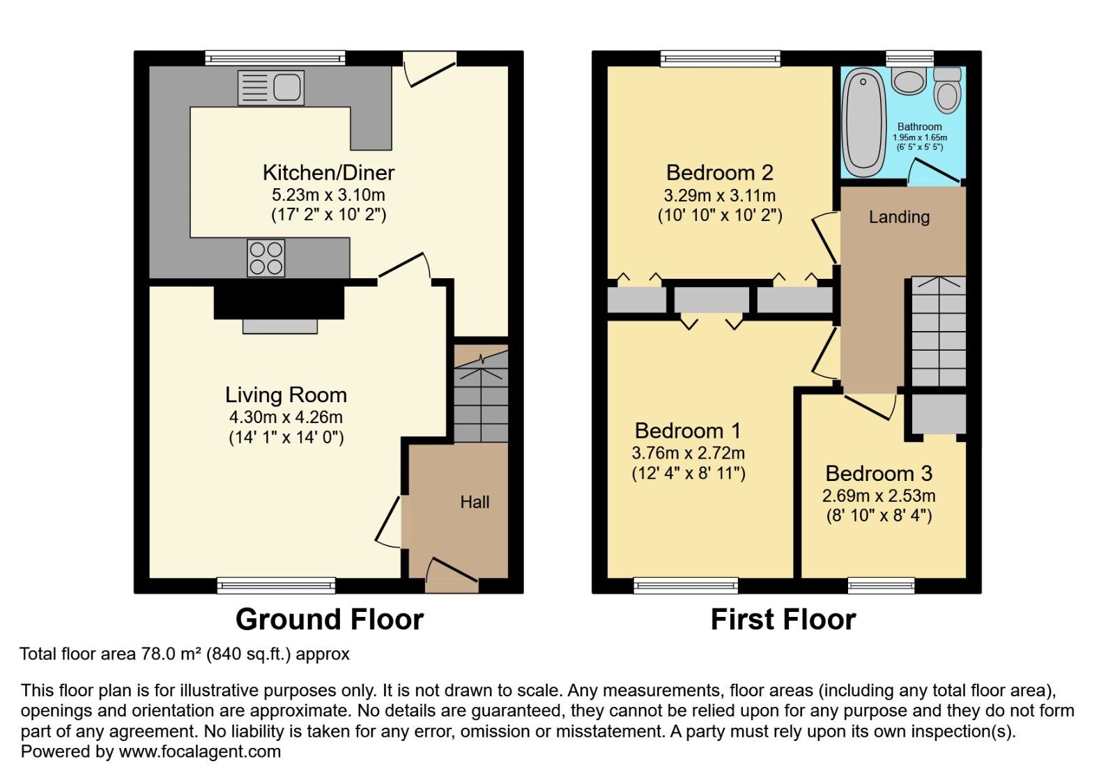 Floorplan of 3 bedroom Mid Terrace House for sale, Ringburr Court, Newtownards, County Down, BT23