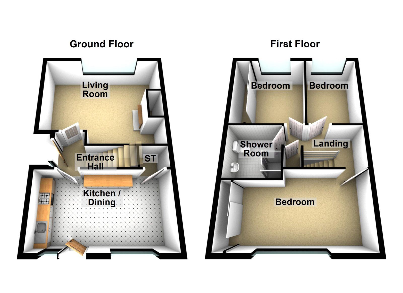Floorplan of 3 bedroom Semi Detached House for sale, Victoria Crescent, Newtownards, County Down, BT23
