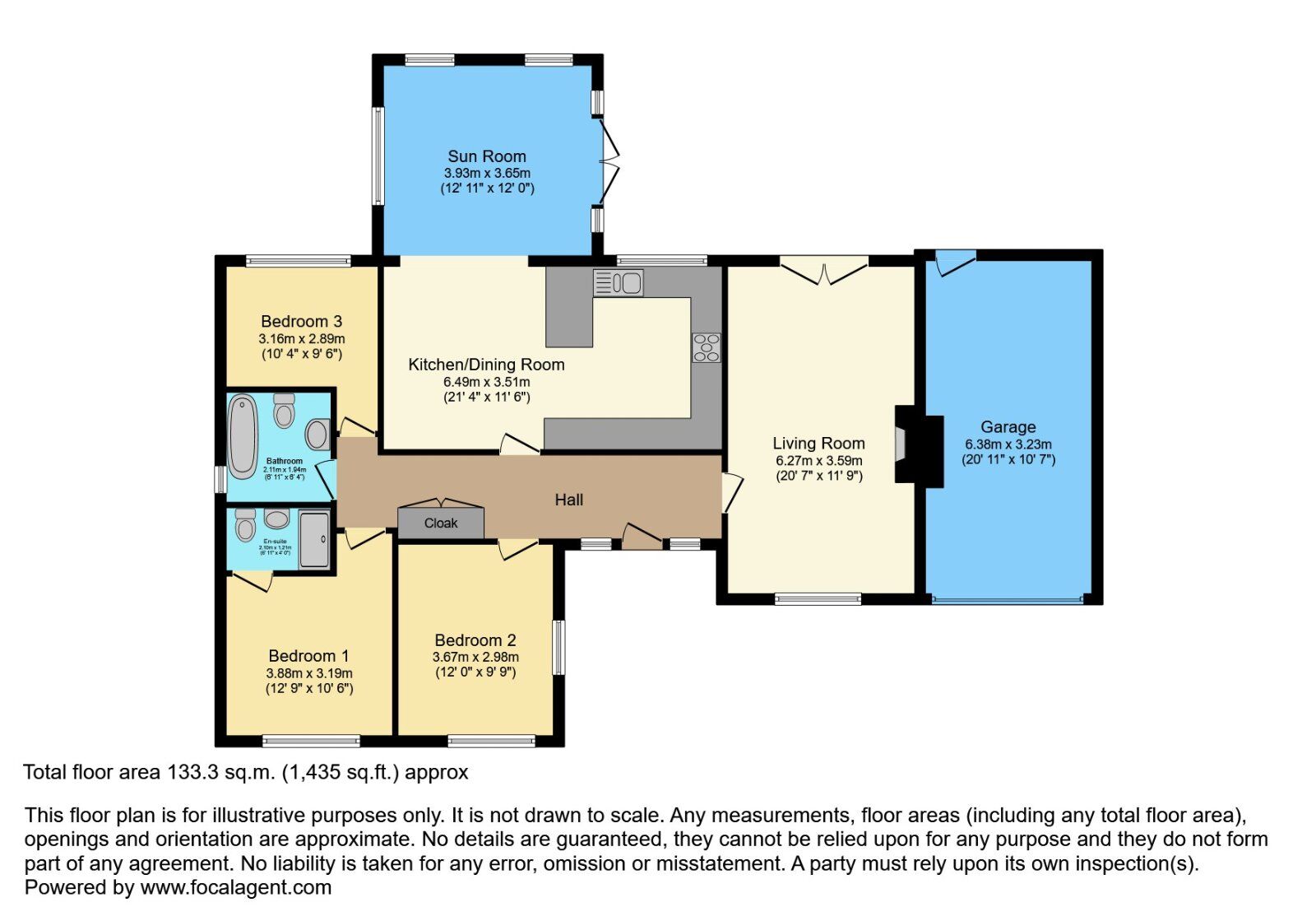 Floorplan of 3 bedroom Detached House for sale, Hillside, Portavogie, County Down, BT22