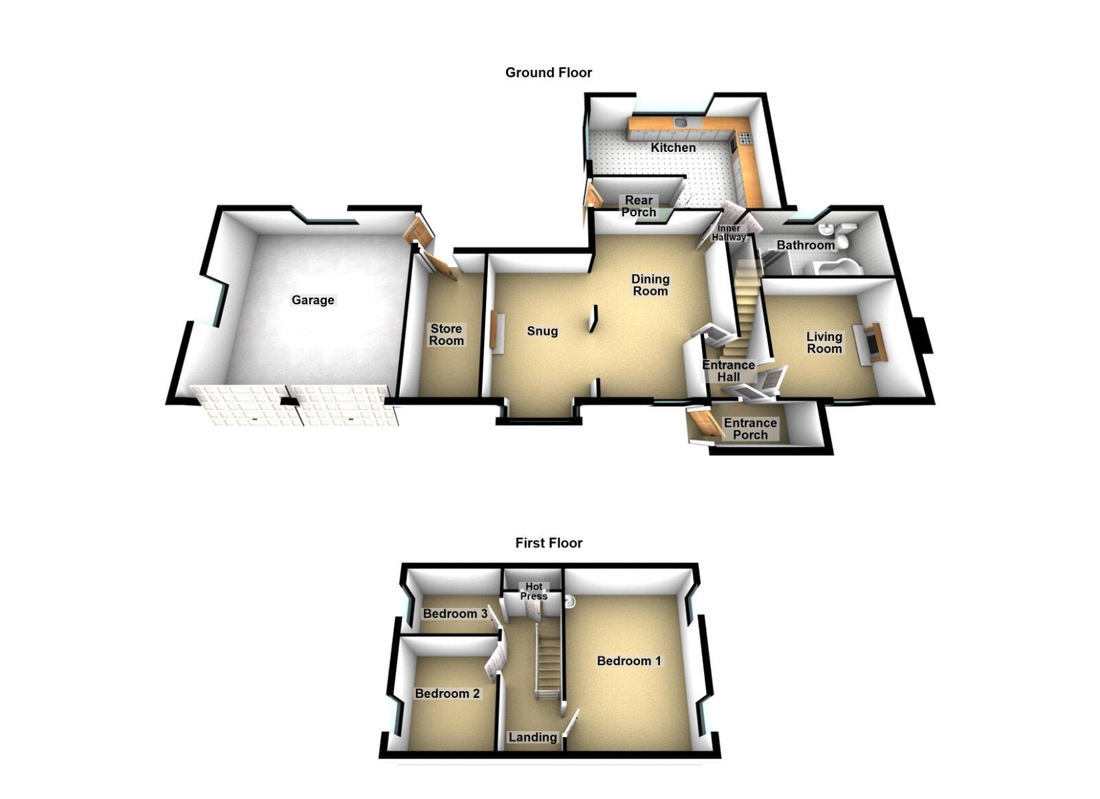 Floorplan of 3 bedroom Detached House for sale, Ballycranmore Road, Kircubbin, County Down, BT22
