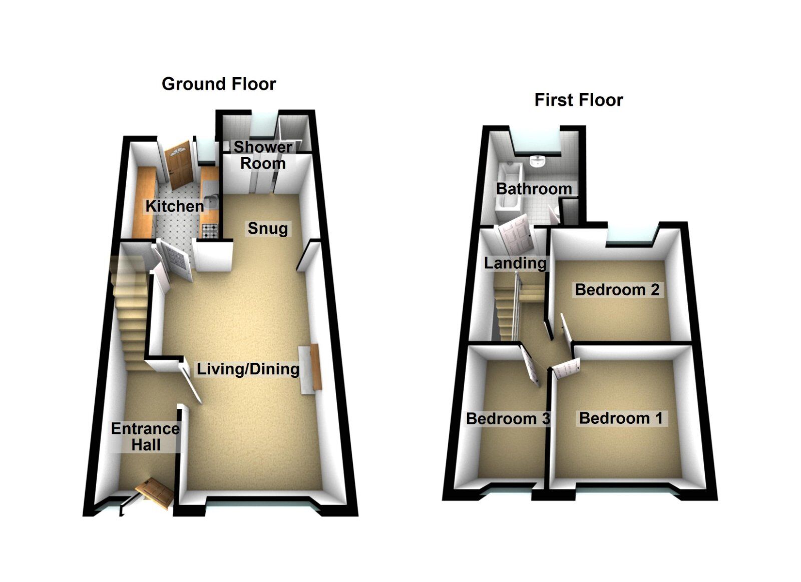 Floorplan of 3 bedroom Mid Terrace House for sale, Donaghadee Road, Newtownards, County Down, BT23