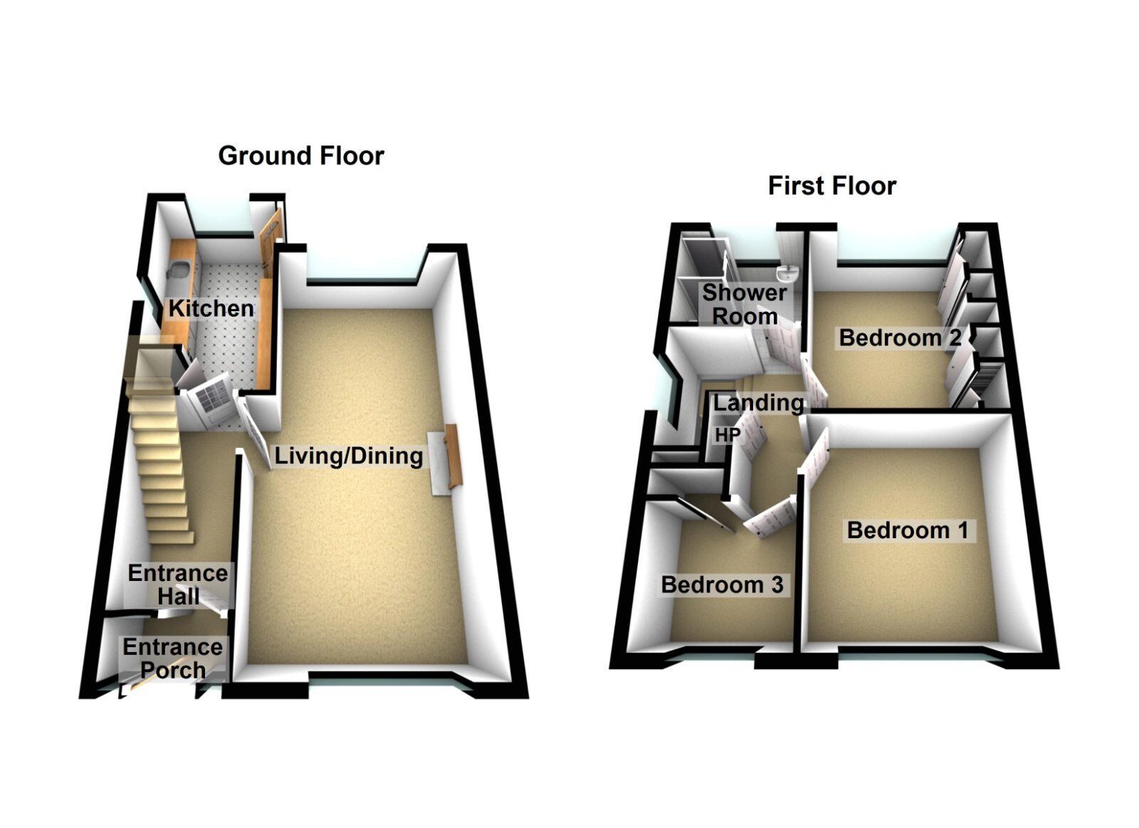 Floorplan of 3 bedroom Semi Detached House for sale, Victoria Park, Newtownards, County Down, BT23