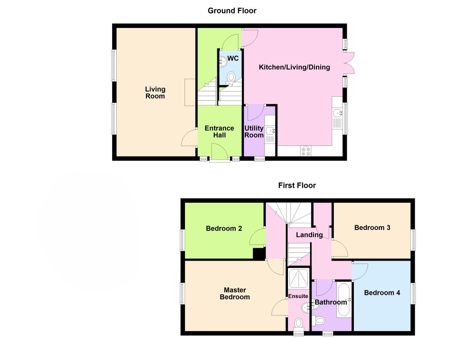 Floorplan of 4 bedroom Semi Detached House for sale, Prince Regent Park, Newtownards, BT23