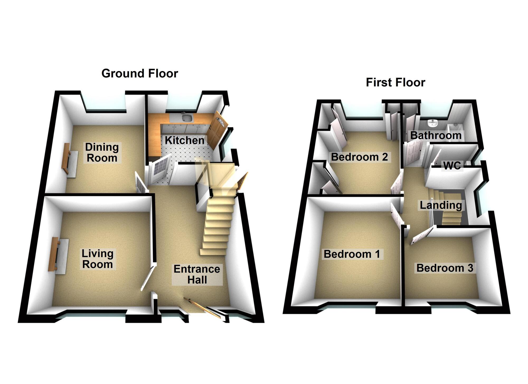 Floorplan of 3 bedroom Semi Detached House for sale, Cumberland Park, Dundonald, Belfast, BT16