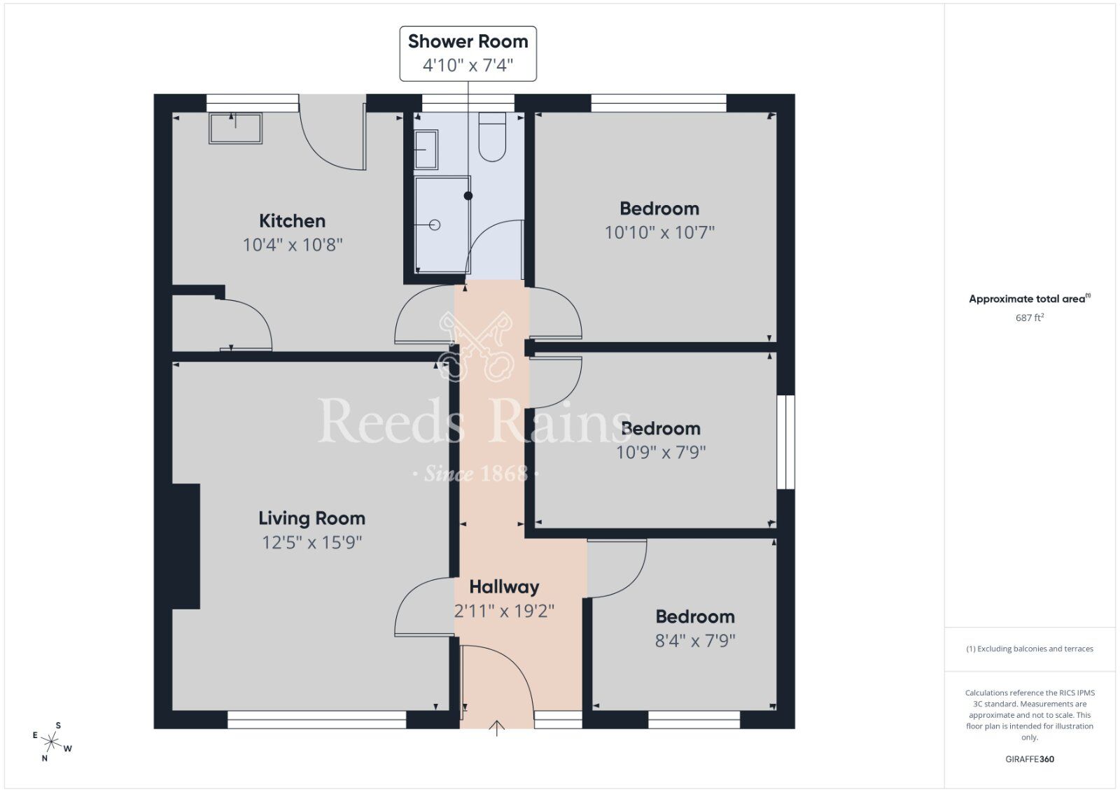 Floorplan of 3 bedroom Semi Detached Bungalow for sale, Saratoga Avenue, Newtownards, County Down, BT23