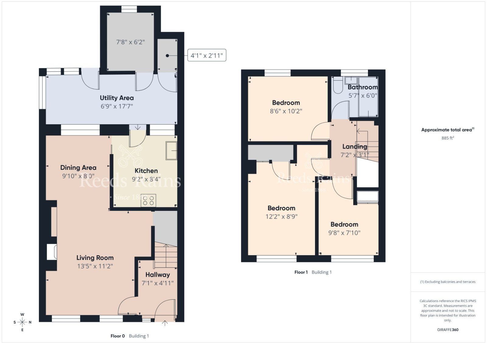 Floorplan of 3 bedroom End Terrace House for sale, Meadow Close, Ballywalter, County Down, BT22