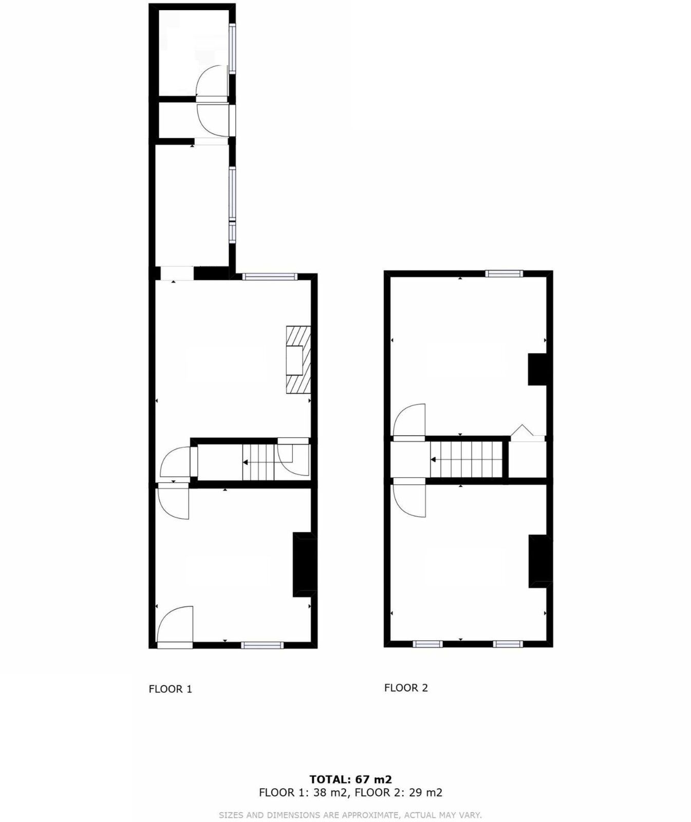 Floorplan of 2 bedroom Mid Terrace House to rent, Stone Street, Stoke-On-Trent, ST4