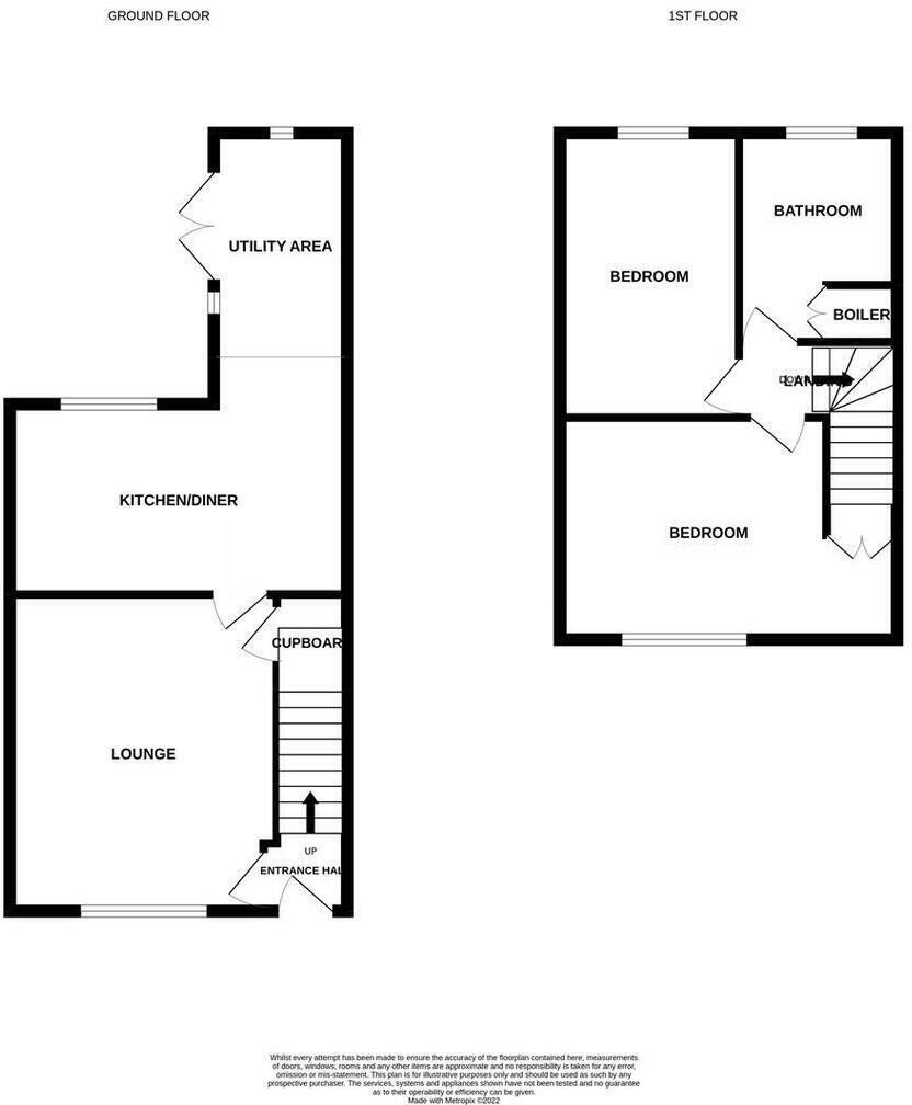 Floorplan of 2 bedroom House to rent, Hassam Avenue, Newcastle, Staffordshire, ST5