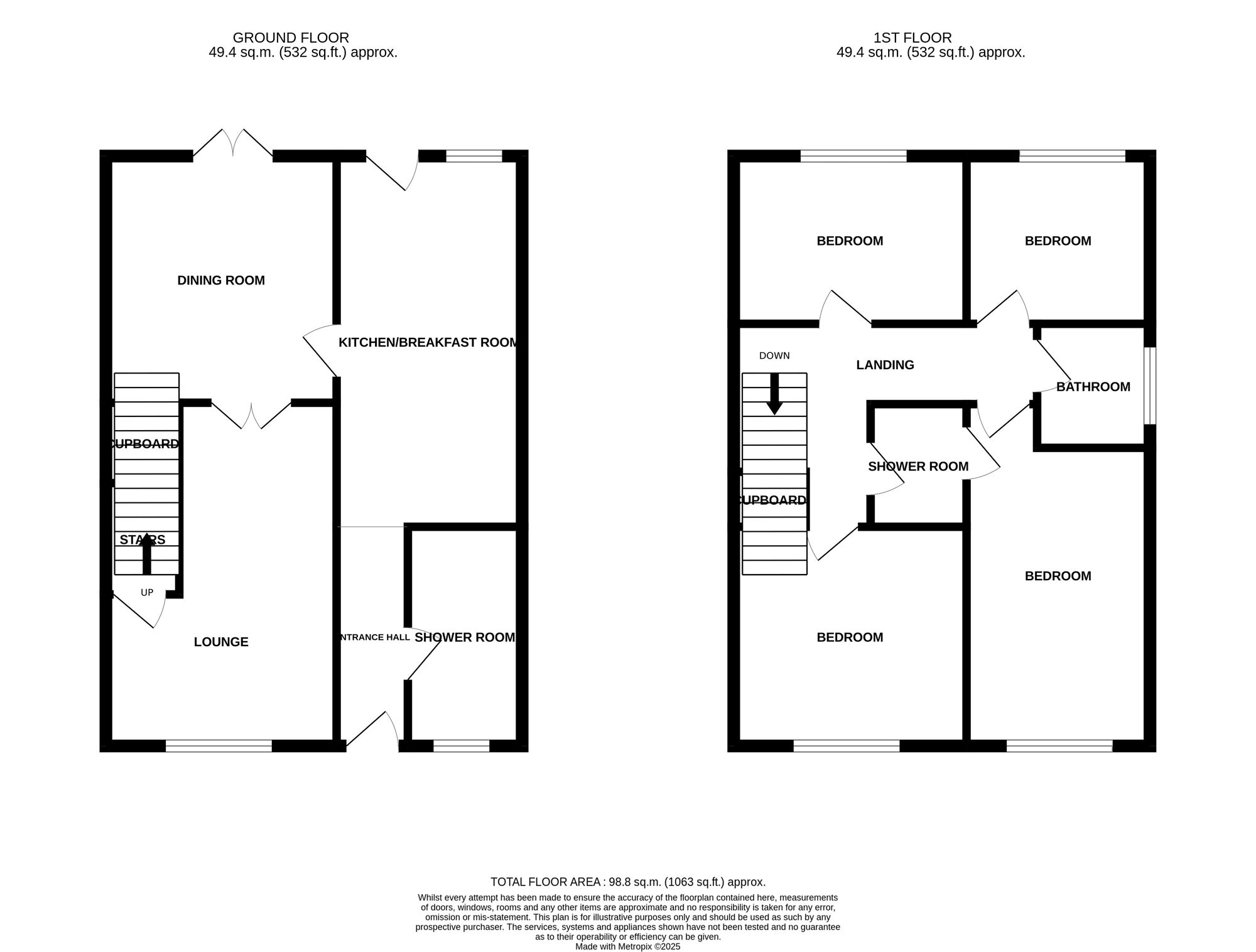 Floorplan of 4 bedroom Semi Detached House for sale, Tiber Drive, Newcastle, Staffordshire, ST5