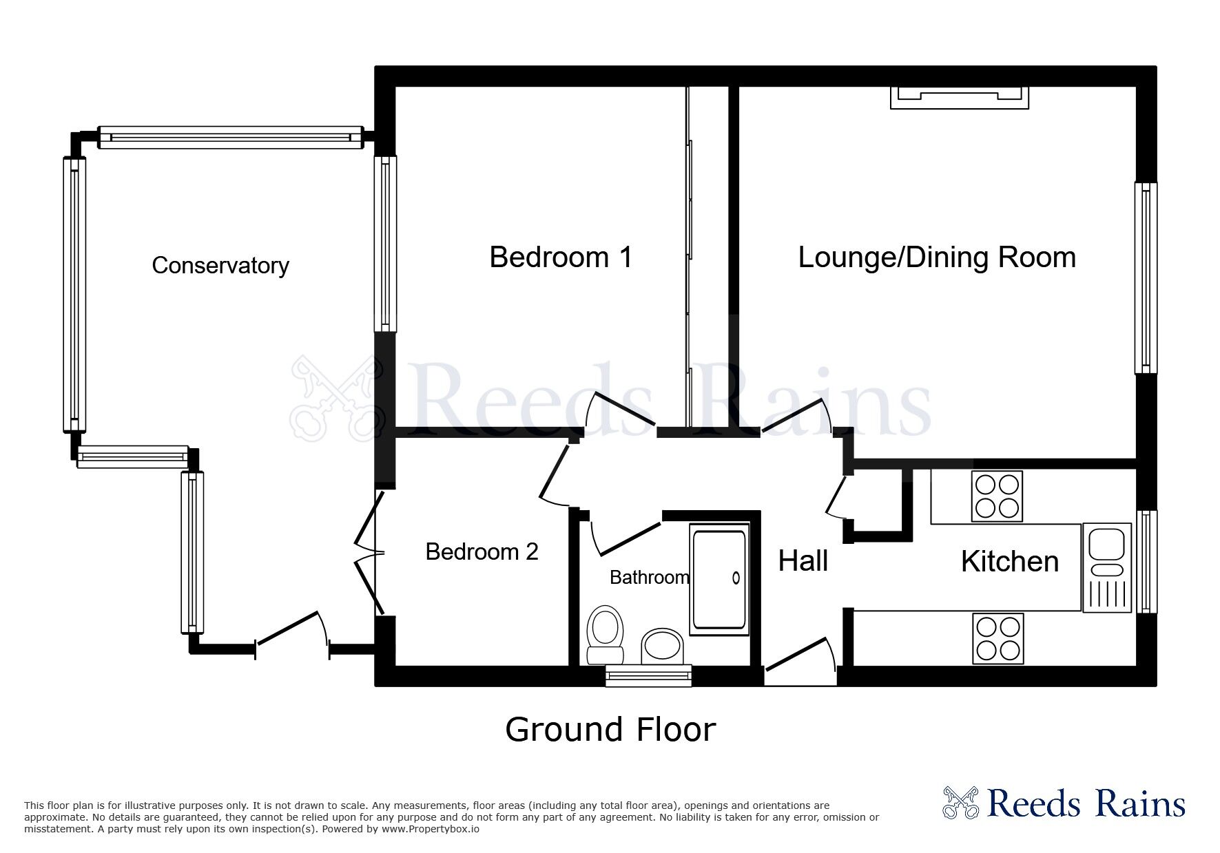 Floorplan of 2 bedroom Detached Bungalow for sale, Neath Close, Stoke-on-Trent, Staffordshire, ST3