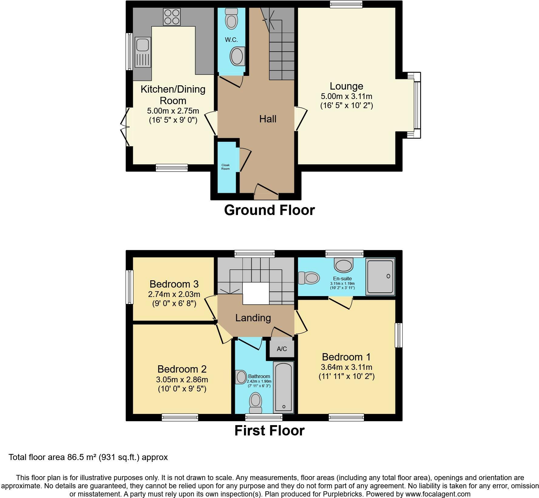 Floorplan of 3 bedroom Detached House for sale, Clydesdale Avenue, Newcastle, Staffordshire, ST5