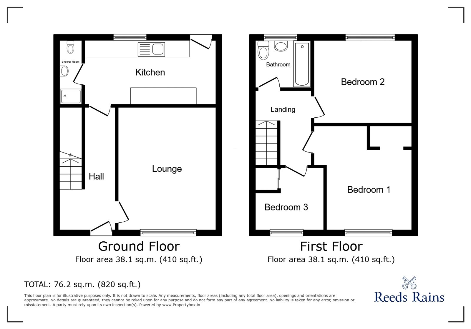 Floorplan of 3 bedroom Semi Detached House to rent, Blackthorn Place, Newcastle, Staffordshire, ST5