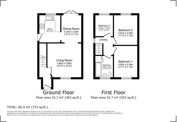 Floorplan of 3 bedroom Semi Detached House for sale, Briarbank Close, Stoke-on-Trent, Staffordshire, ST4