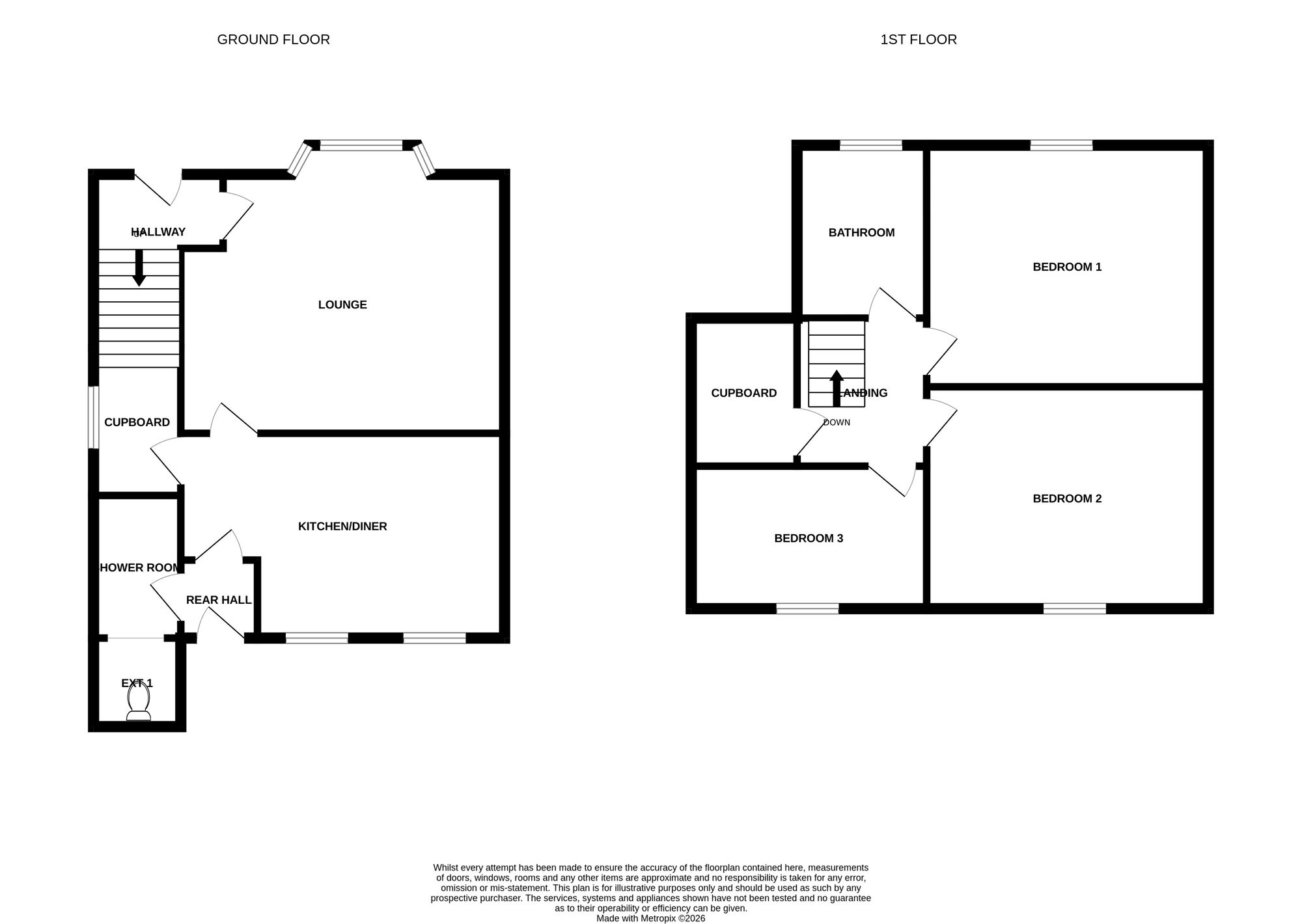 Floorplan of 3 bedroom Mid Terrace House for sale, Wesley Place, Newcastle, Staffordshire, ST5