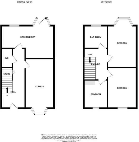 Floorplan of 3 bedroom Mid Terrace House for sale, Hartshill Road, Stoke-on-Trent, Staffordshire, ST4