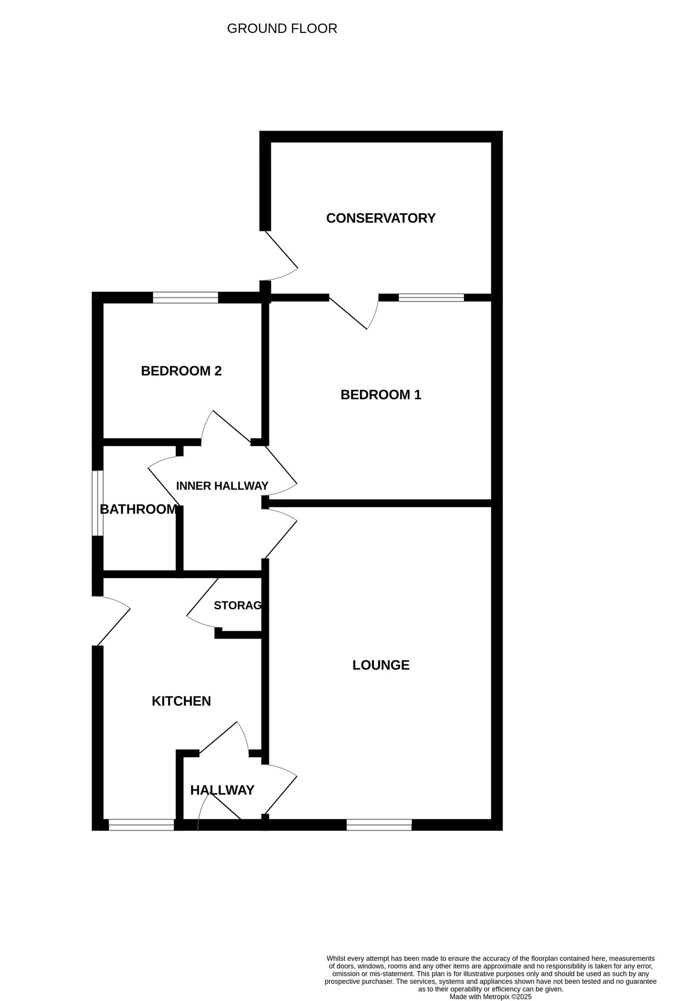 Floorplan of 2 bedroom Detached Bungalow for sale, Radstone Rise, Newcastle, Staffordshire, ST5