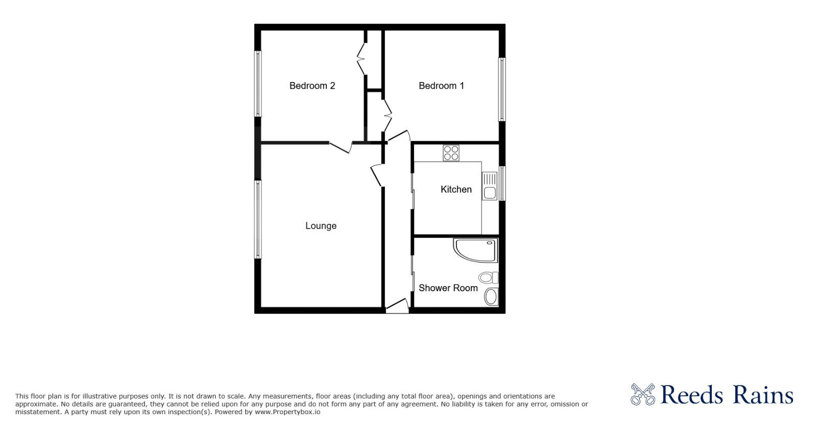 Floorplan of 2 bedroom  Flat to rent, Gloucester Grange, Newcastle, Staffordshire, ST5