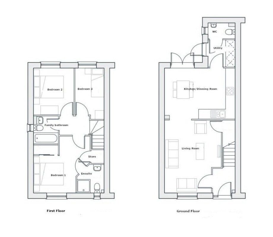 Floorplan of 3 bedroom Semi Detached House to rent, Friesian Way, Uttoxeter, Staffordshire, ST14