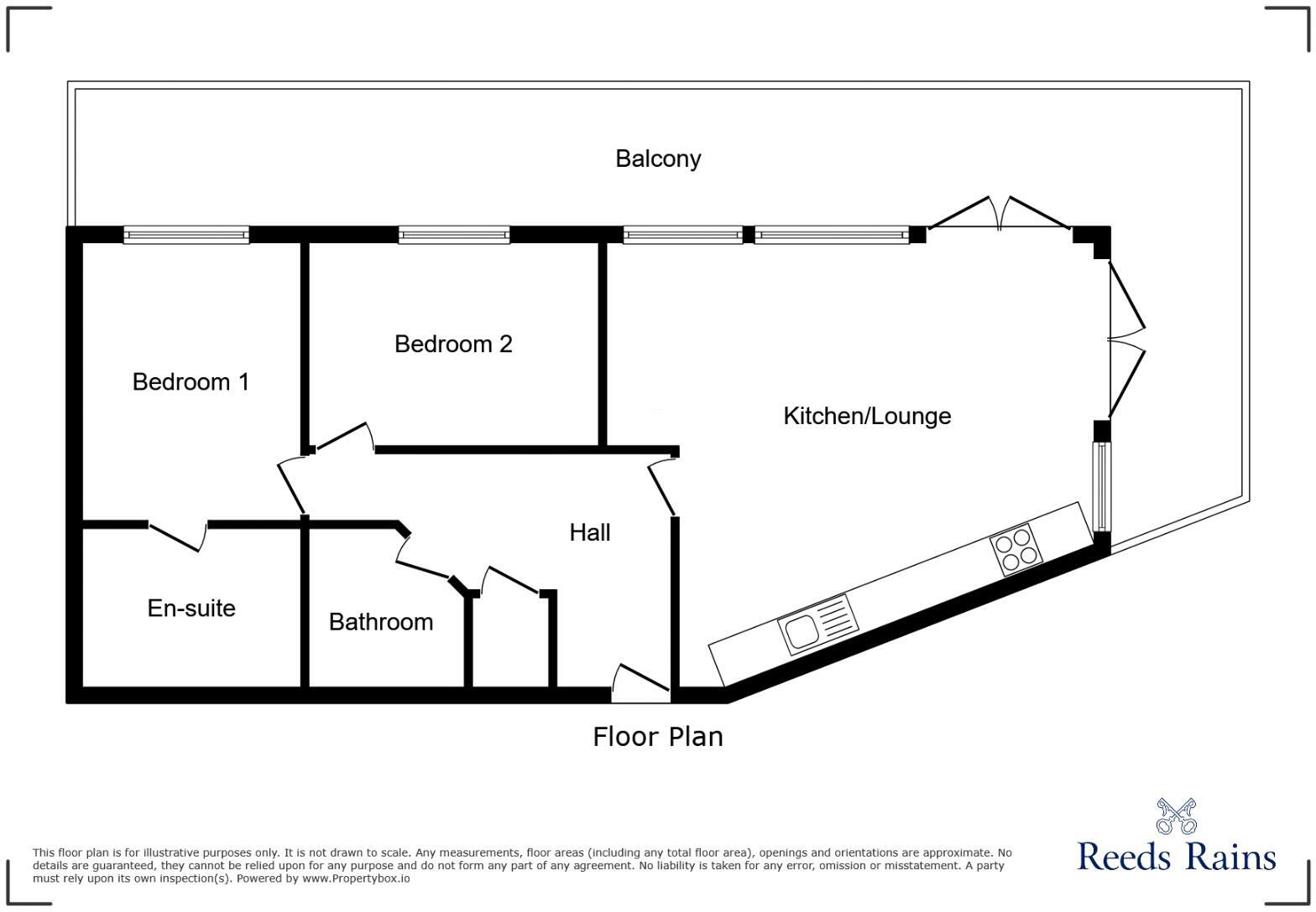 Floorplan of 2 bedroom  Flat for sale, Brunswick Court, Staffordshire, ST5