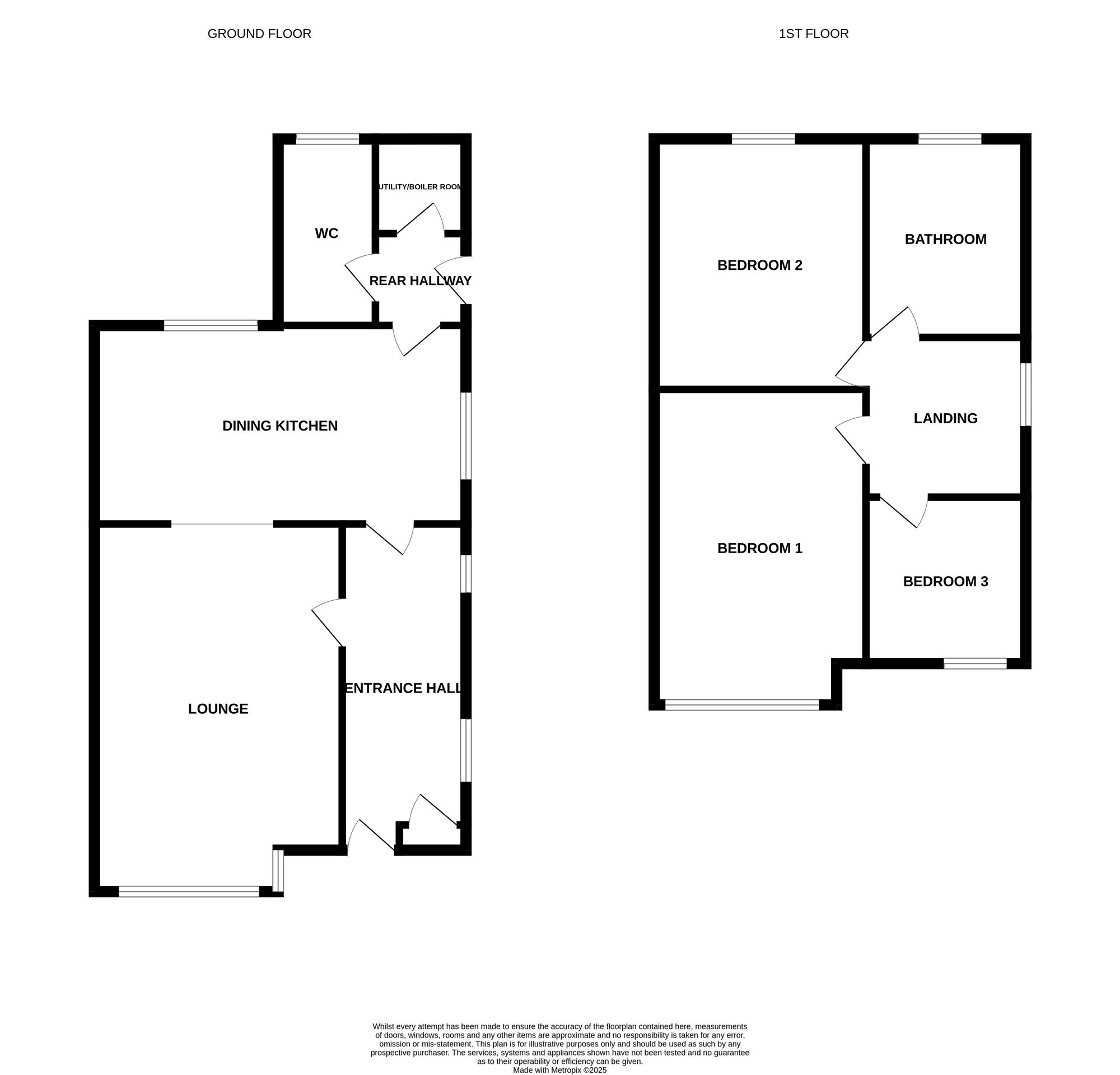 Floorplan of 3 bedroom Semi Detached House for sale, Brough Lane, Stoke-on-Trent, Staffordshire, ST4