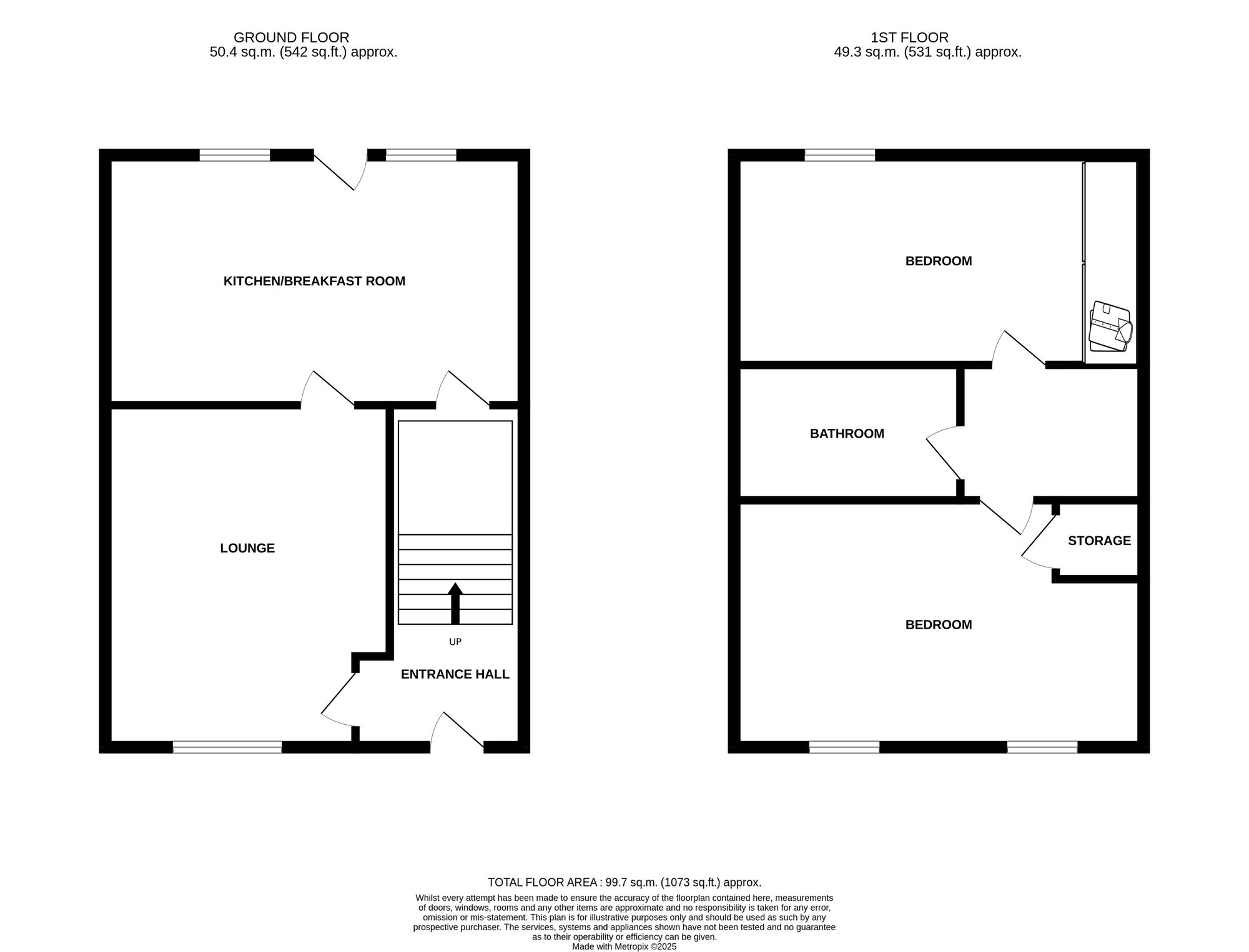 Floorplan of 2 bedroom Mid Terrace House for sale, Orchid Grove, Stoke-on-Trent, Staffordshire, ST4