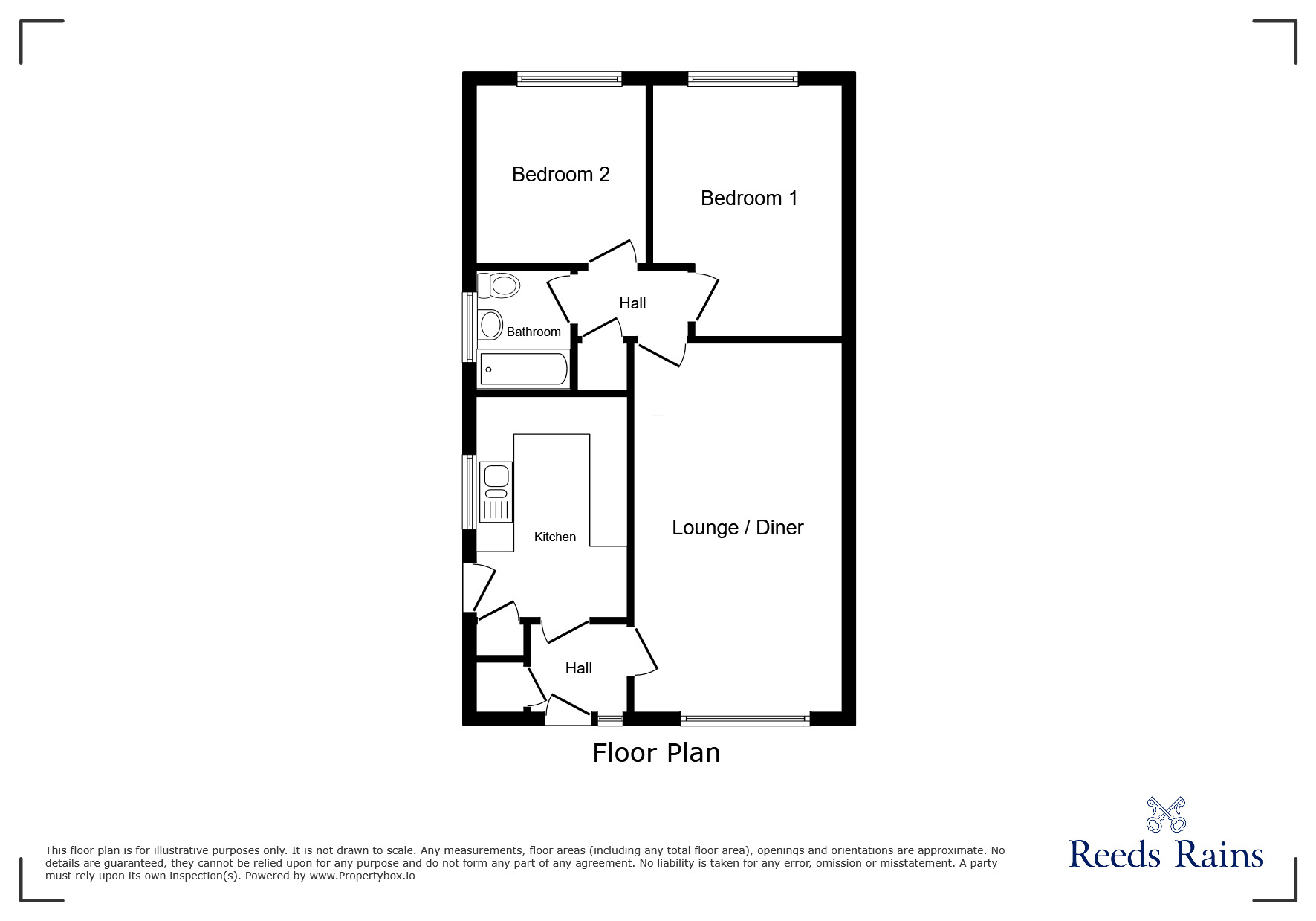 Floorplan of 2 bedroom Detached Bungalow for sale, Loring Road, Newcastle, Staffordshire, ST5