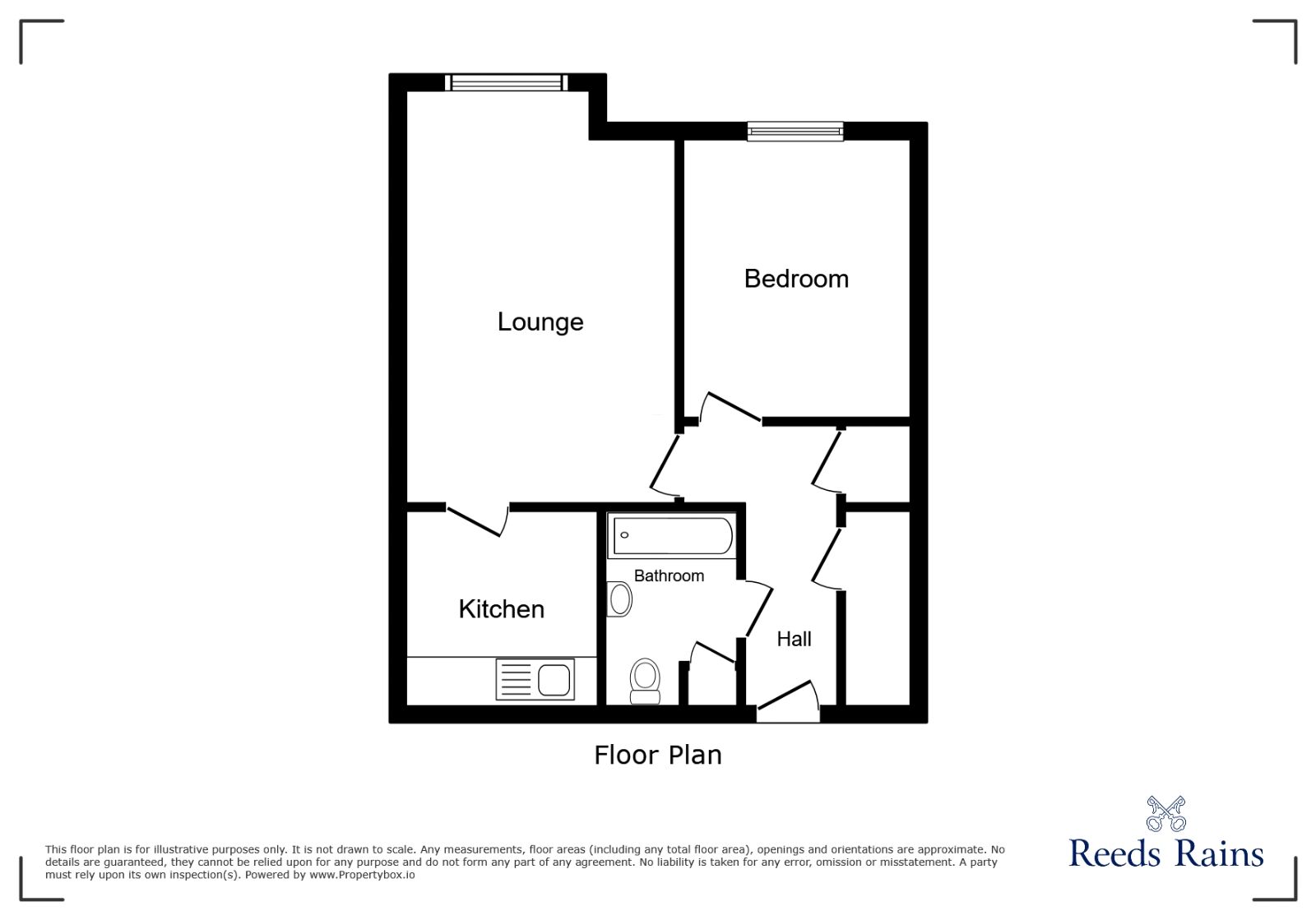 Floorplan of 1 bedroom  Flat to rent, Gordon Street, Newcastle, Staffordshire, ST5
