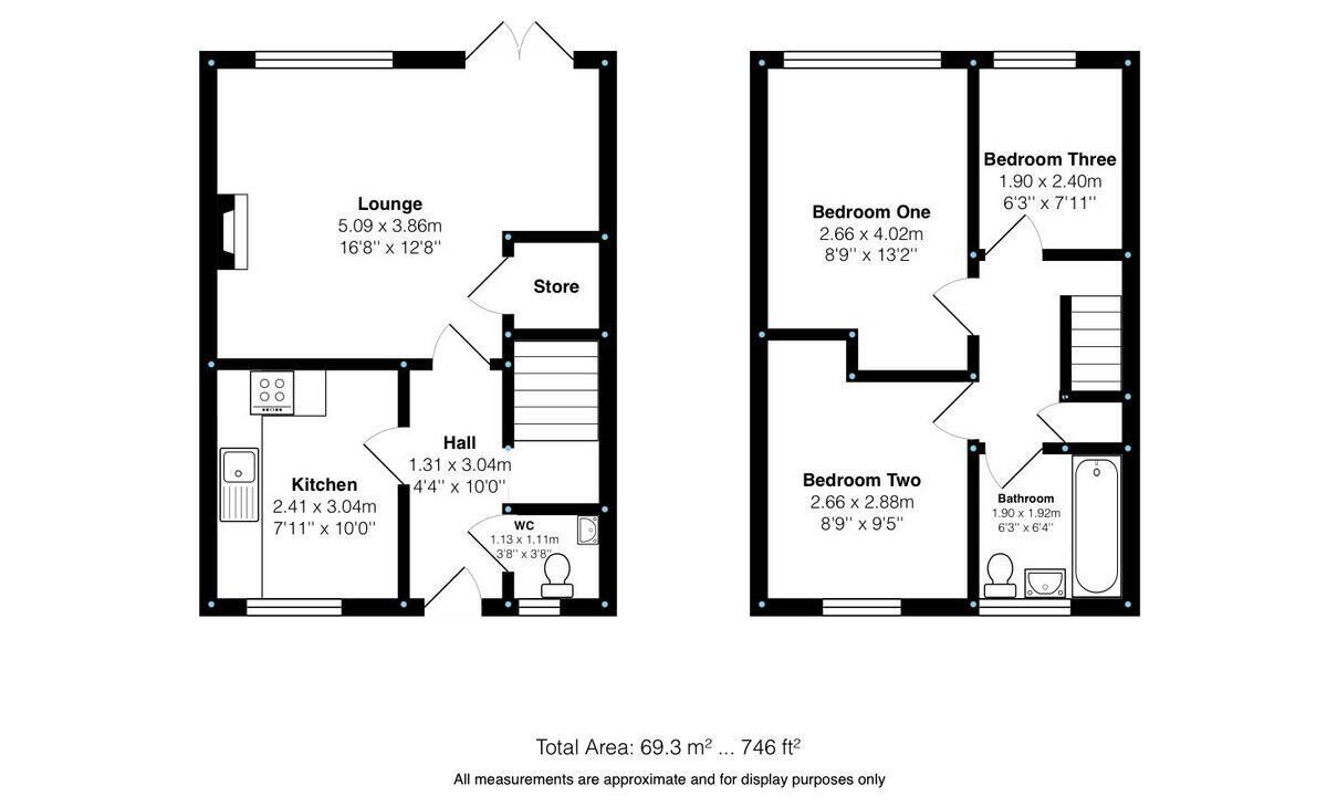 Floorplan of 3 bedroom Mid Terrace House to rent, Chatsworth Park Avenue, Stoke-on-Trent, Staffordshire, ST4