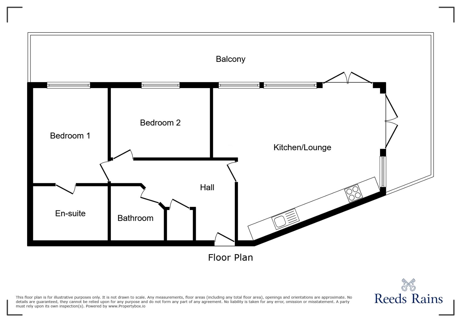 Floorplan of 2 bedroom Flat to rent, Brunswick Court, Newcastle, Staffordshire, ST5