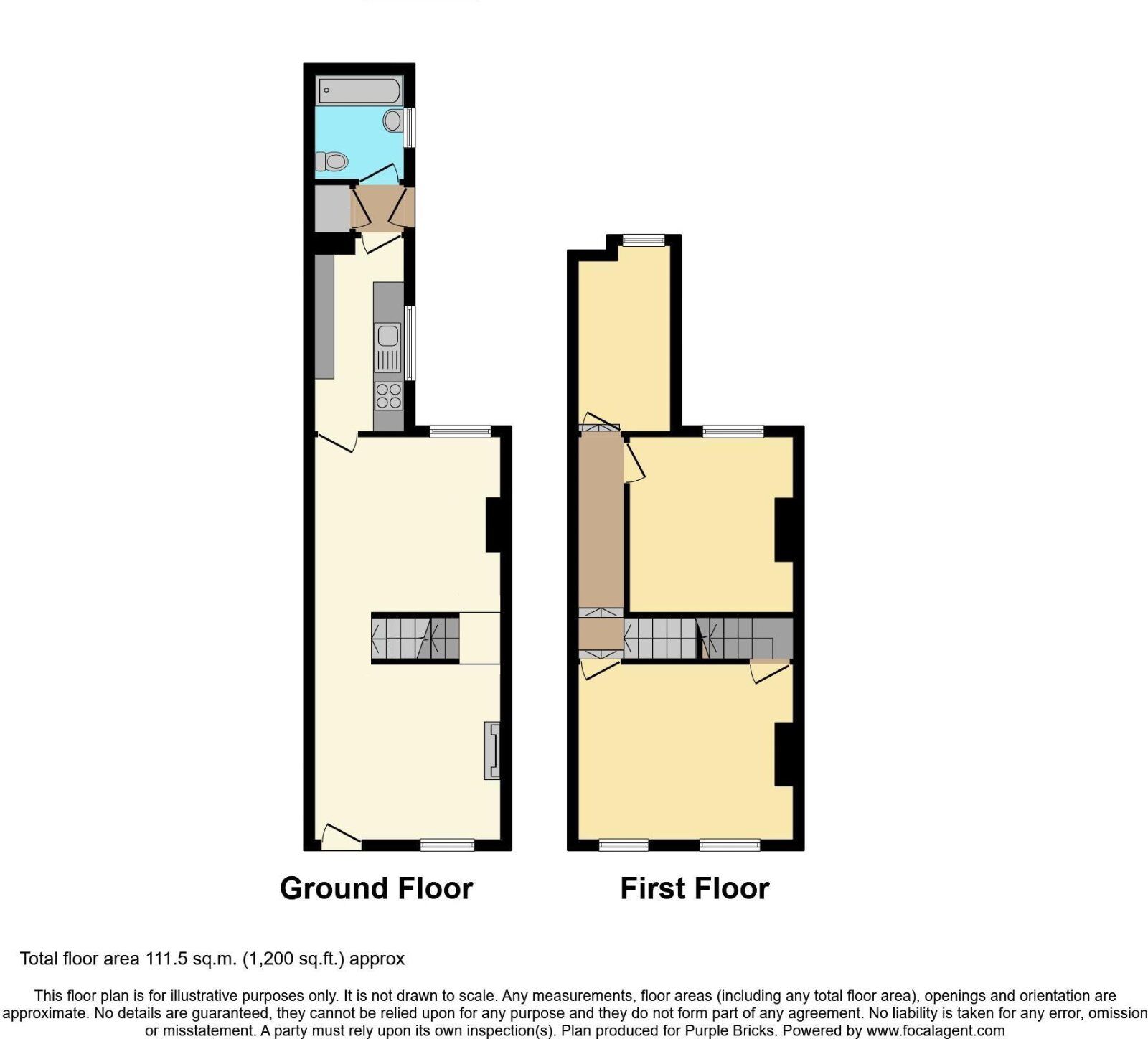 Floorplan of 3 bedroom Mid Terrace House to rent, Webster Street, Newcastle, Staffordshire, ST5