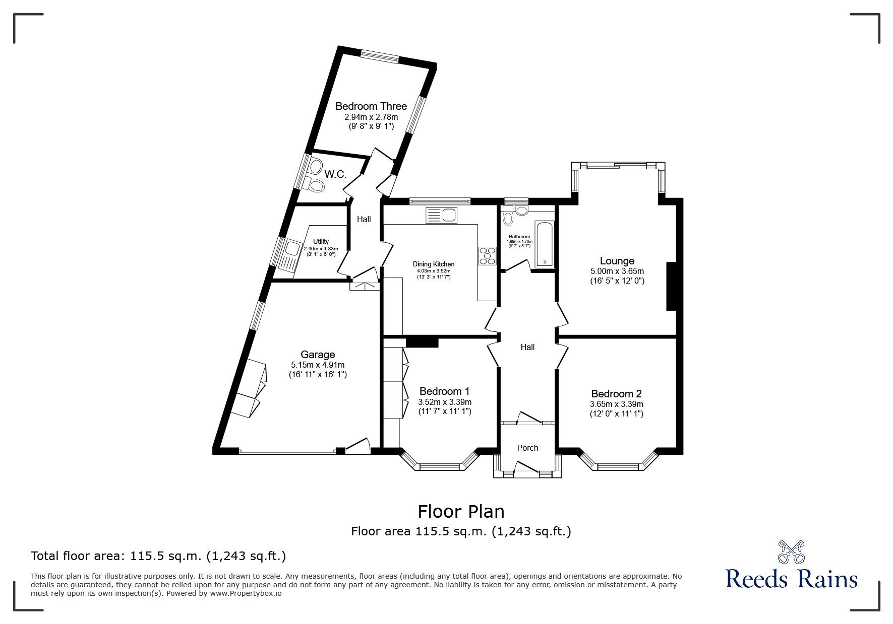 Floorplan of 3 bedroom Detached Bungalow for sale, Moreton Avenue, Newcastle, Staffordshire, ST5