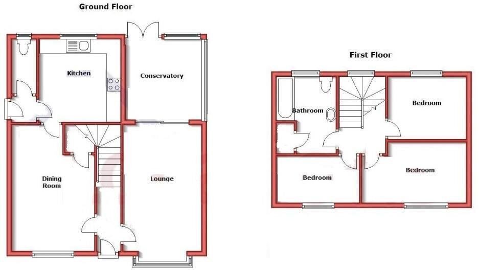 Floorplan of 3 bedroom Detached House to rent, Bladon Avenue, Newcastle, Staffordshire, ST5