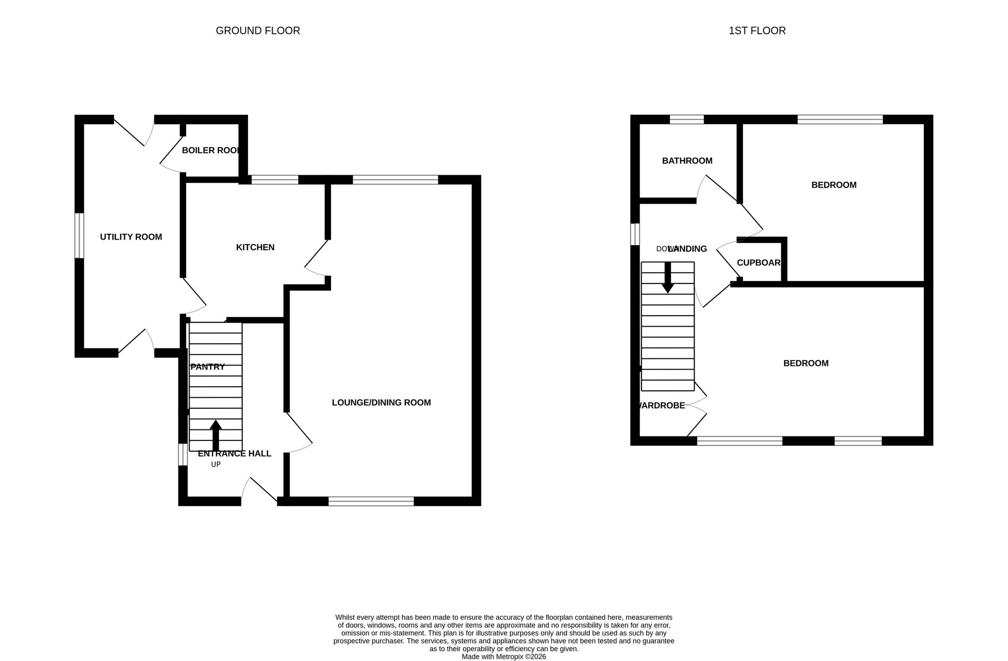Floorplan of 2 bedroom Semi Detached House for sale, Seabridge Lane, Newcastle, Staffordshire, ST5