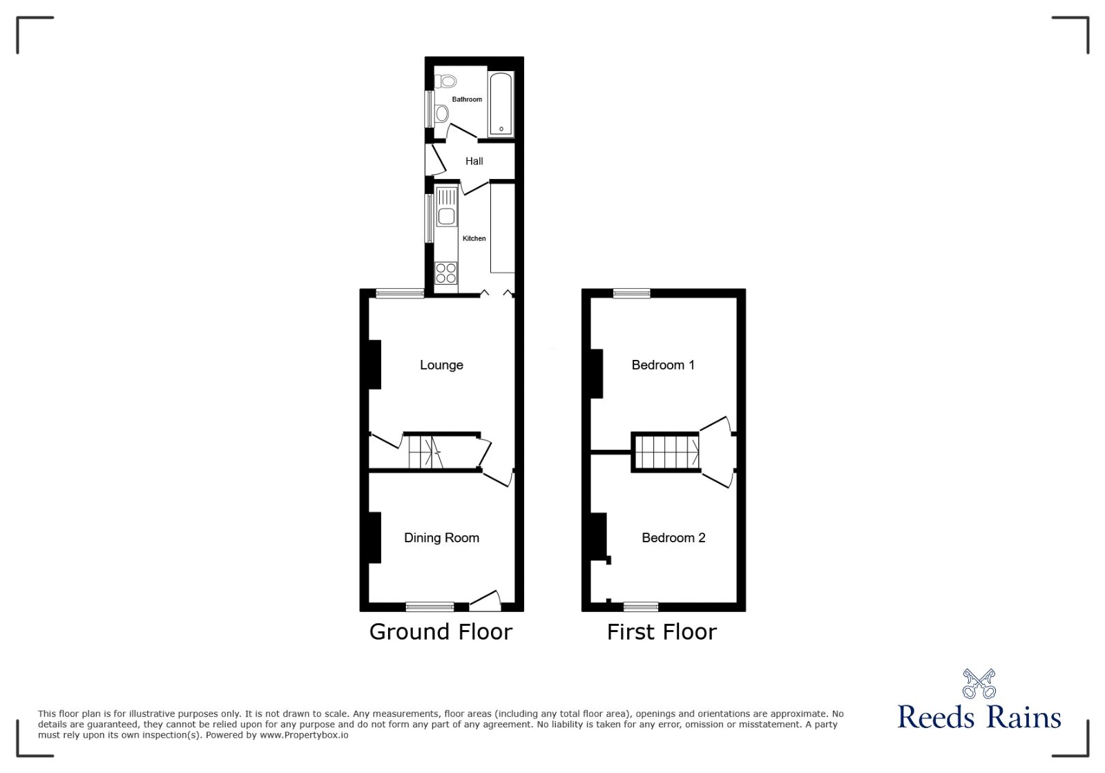Floorplan of 2 bedroom Mid Terrace House to rent, Taylor Street, Newcastle, Staffordshire, ST5