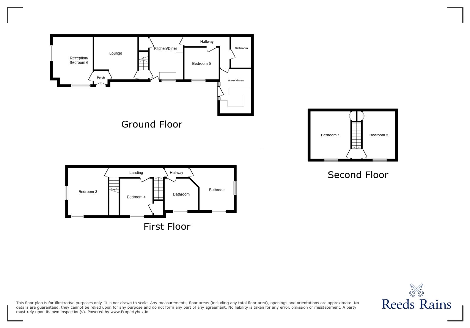 Floorplan of 6 bedroom End Terrace House to rent, John Street, Knutton, Staffordshire, ST5