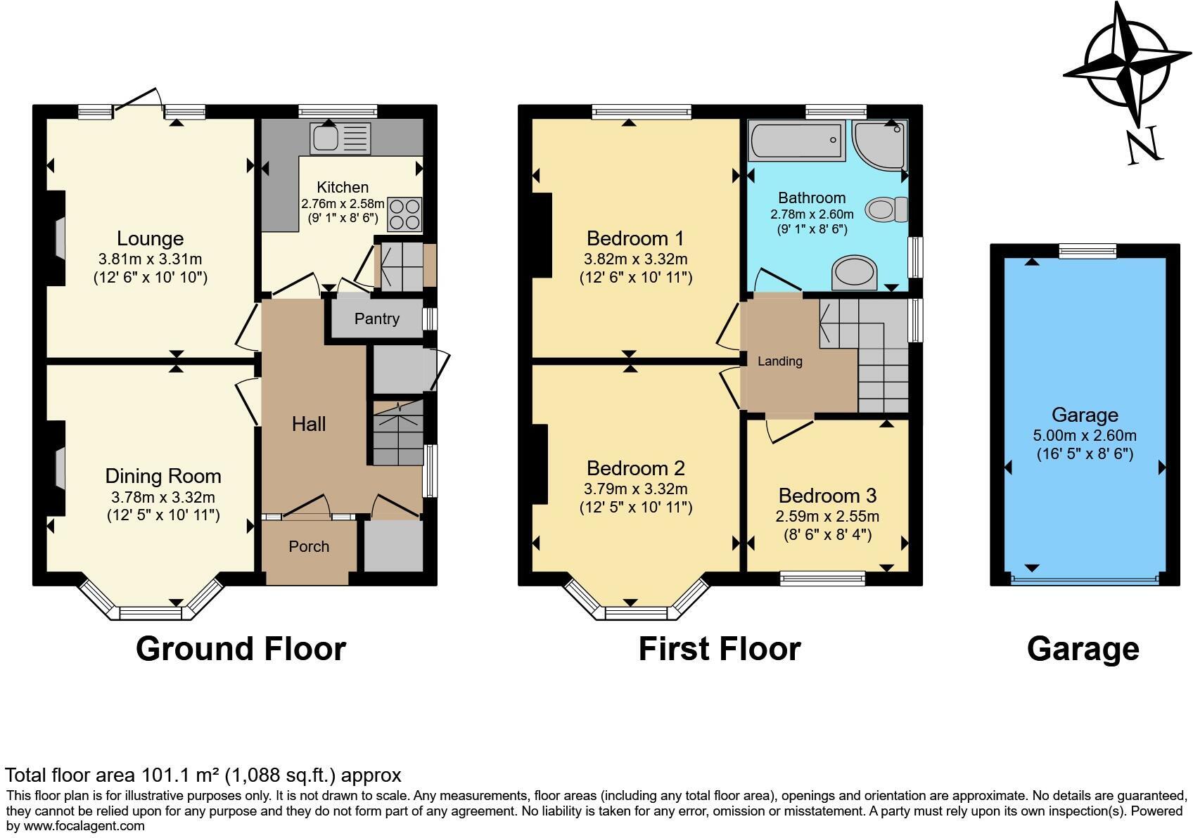 Floorplan of 3 bedroom Semi Detached House for sale, Bramfield Drive, Newcastle, Staffordshire, ST5