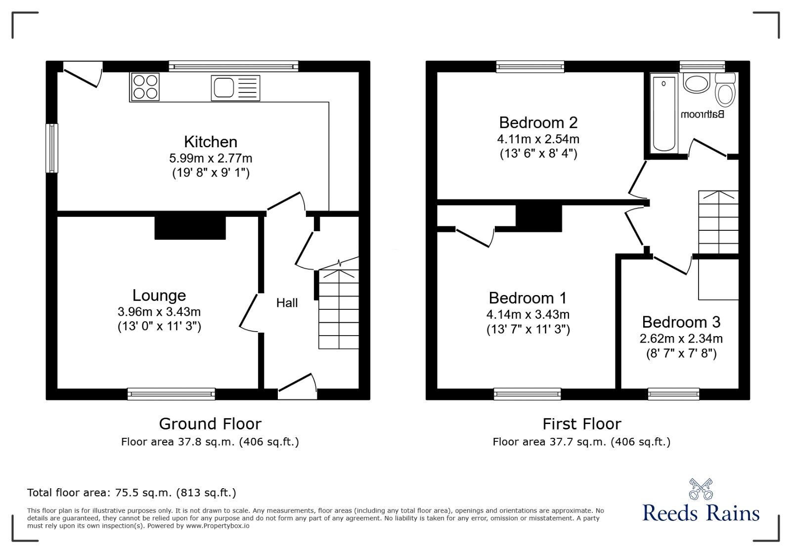 Floorplan of 3 bedroom Semi Detached House to rent, Yew Place, Newcastle, Staffordshire, ST5